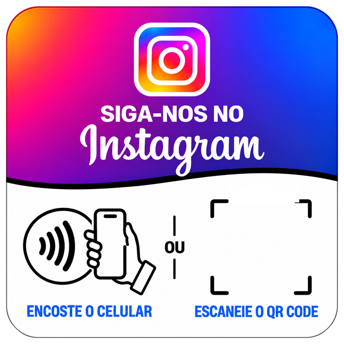 Arte da placa Instagram em pé